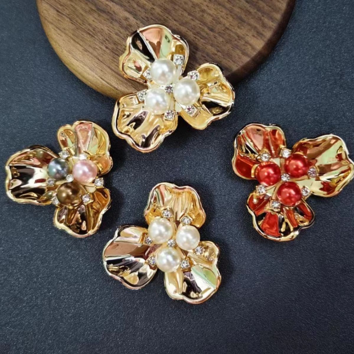 Pearl Rose Hair Accessories Diy Alloy Accessories