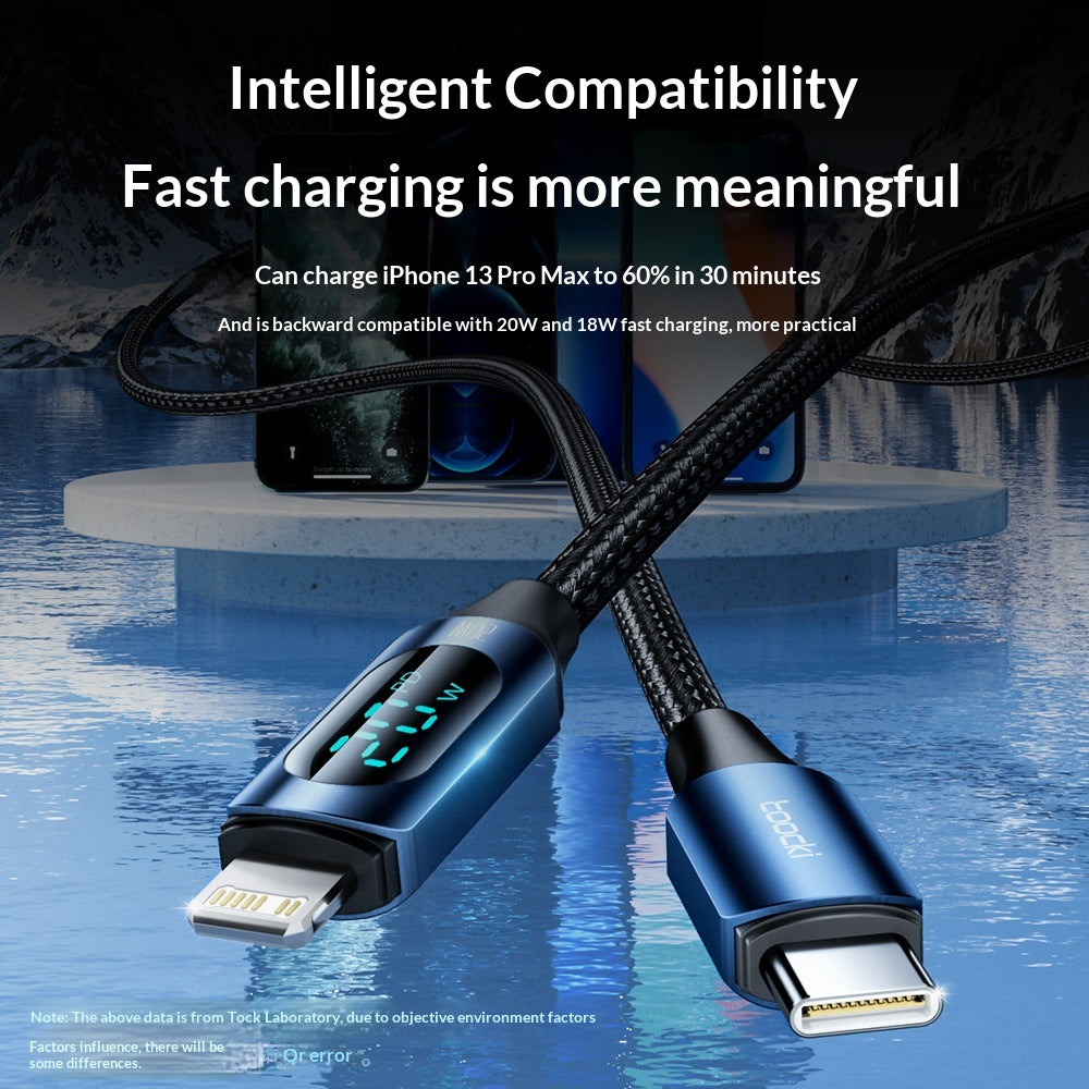 Fast Charging Nylon Braided Cable With Digital Display