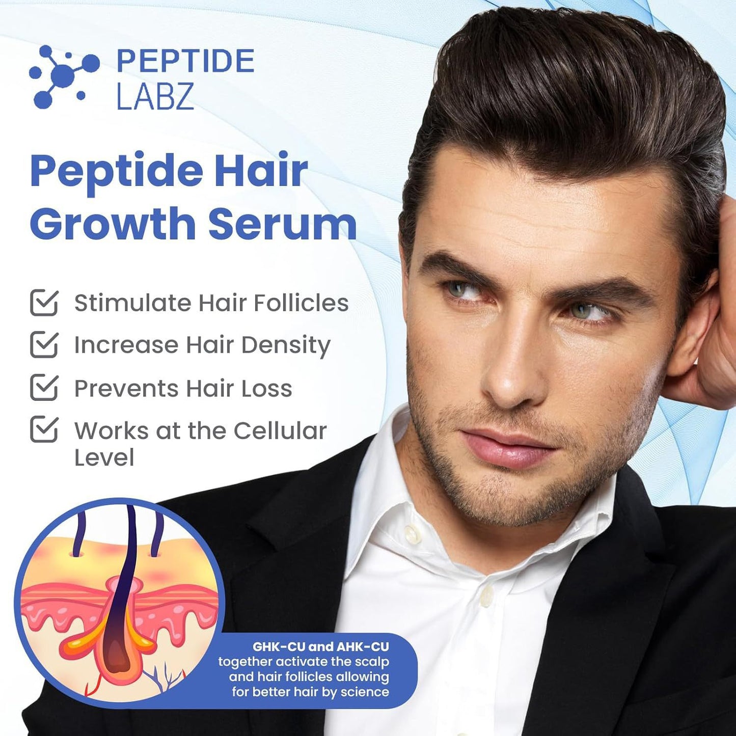 Copper Peptide Hair Care Serum Improves Scalp Nourishment