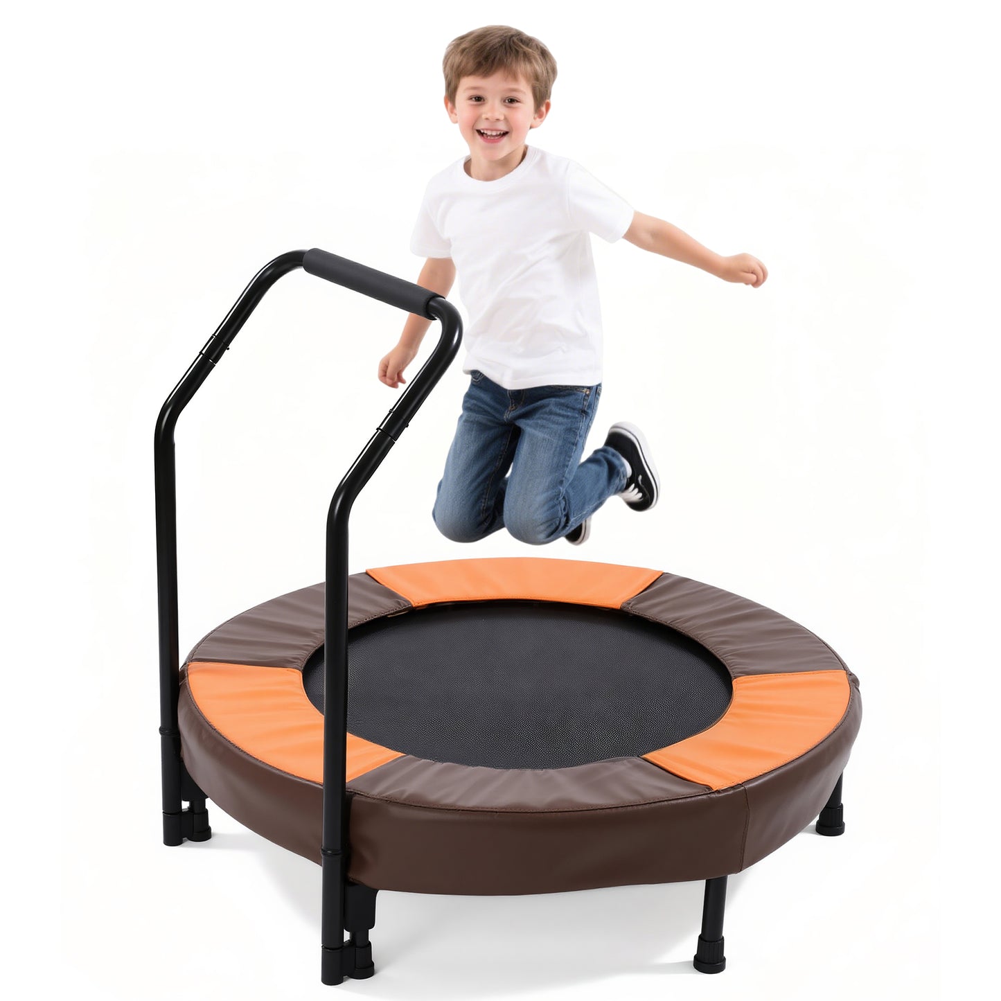 36 Inch Foldable Mini Trampoline, Indoor And Outdoor Rebounder For Kids,Toddler Trampoline Easy To Assemble, With Foam Handle And Safe Thickened Cover, Birthday Gift For Boys & Girlsfor Ages 1-6