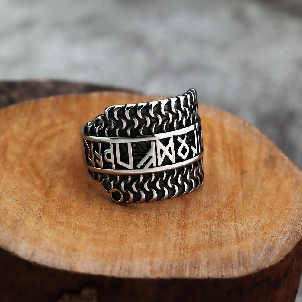 Personalized Rune Viking Mens Fashion Ring