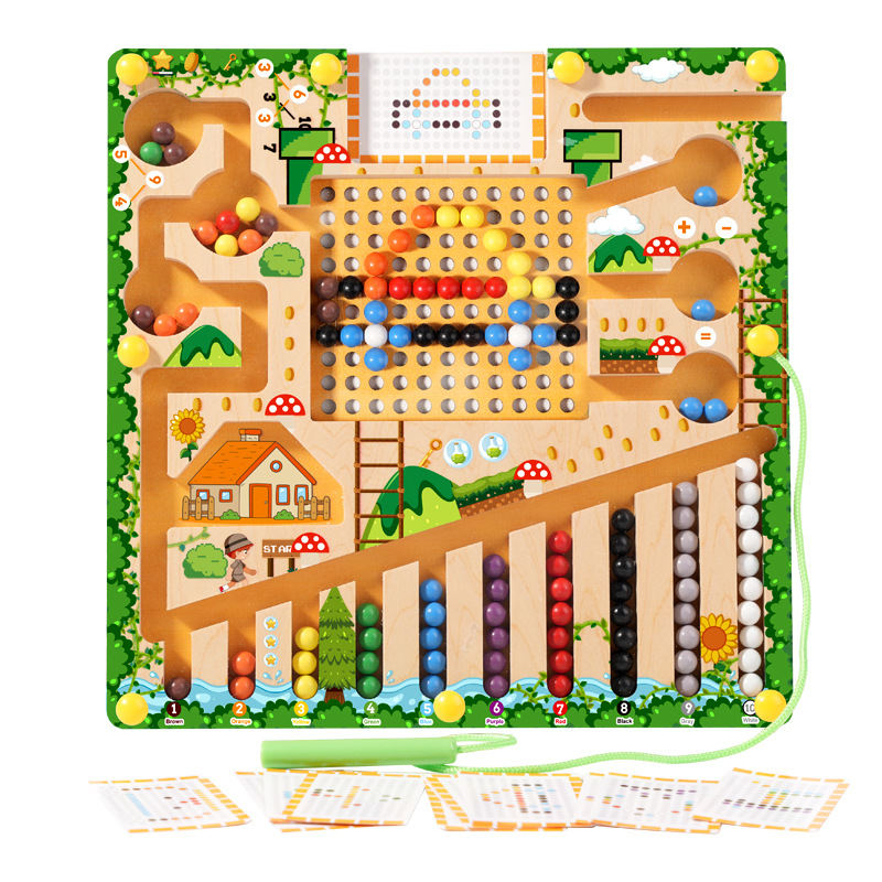 Muzhile Early Education Wisdom Magnetic Beads Puzzle Teaching Toys
