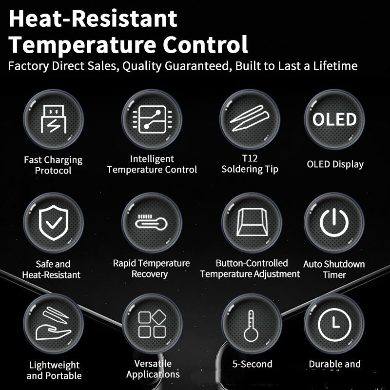 Smart Constant-Temperature Soldering Iron High-Power 96W Compact Soldering Pen