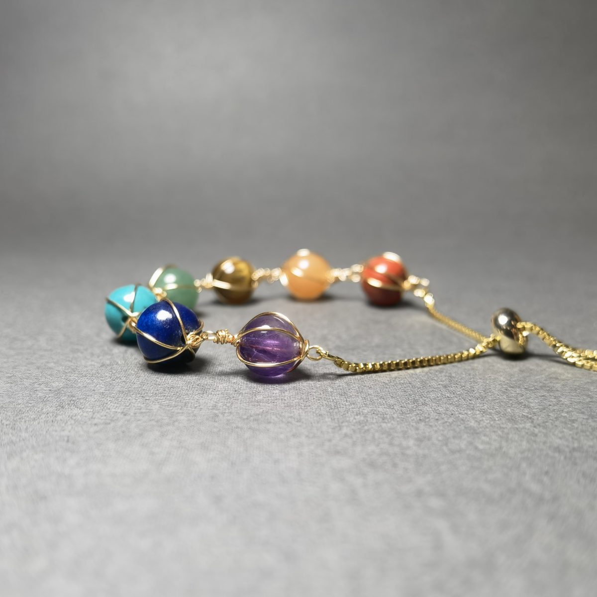 Seven-color Crystal Bracelet Vein Yoga Ins Style Bracelet