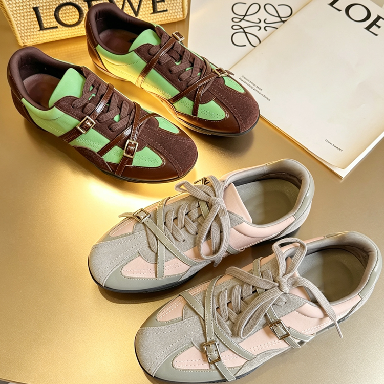 2026 New Retro German Trainers For Women, Genuine Leather Breathable Versatile Flat Sports Casual Shoes, Korean Style Ladies Flats