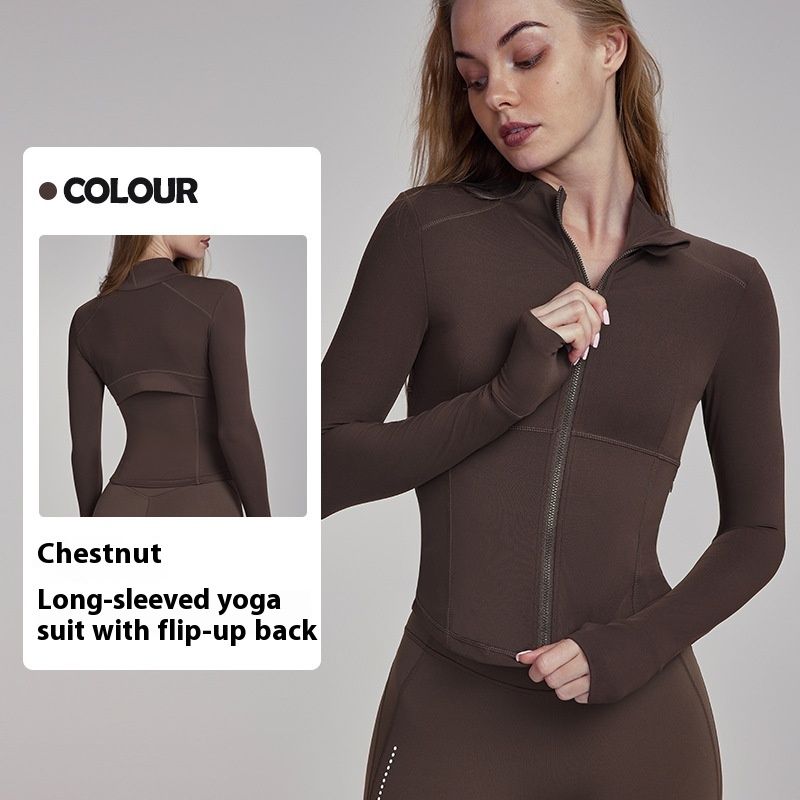Back Mesh Breathable Yoga Clothing Top Coat