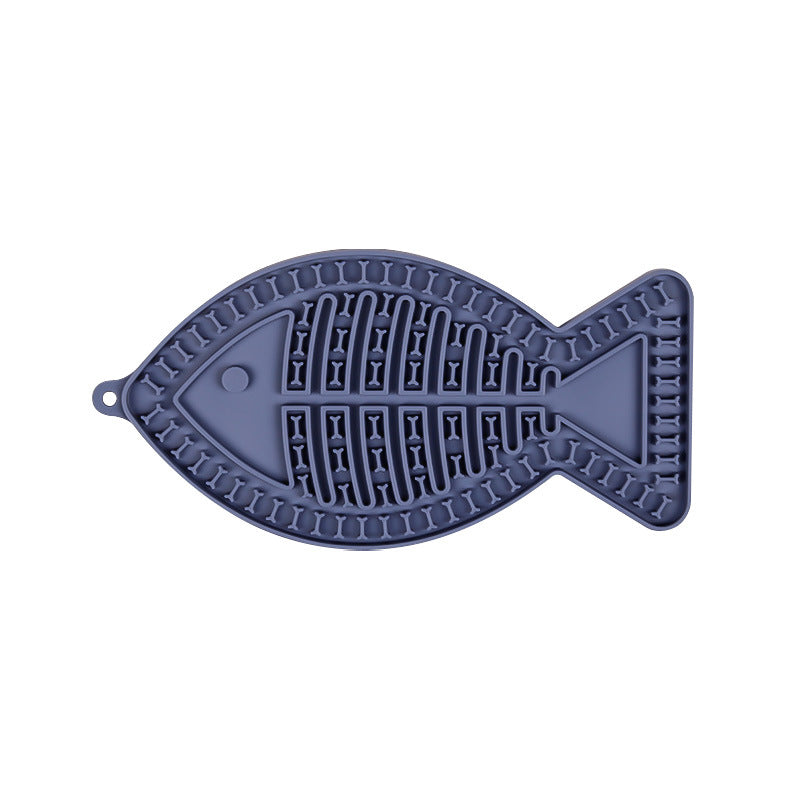 Cat Lick Mat Slow Feeder Fish Shape Food Grade Silicone