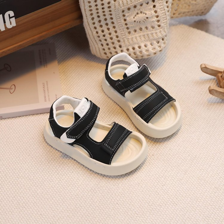 2026 Summer New Korean Style Kids Sandals, Boys Girls Casual Outdoor Sports Beach Sandals, Soft Sole Magic Tape Breathable Children Shoes Size 26-37