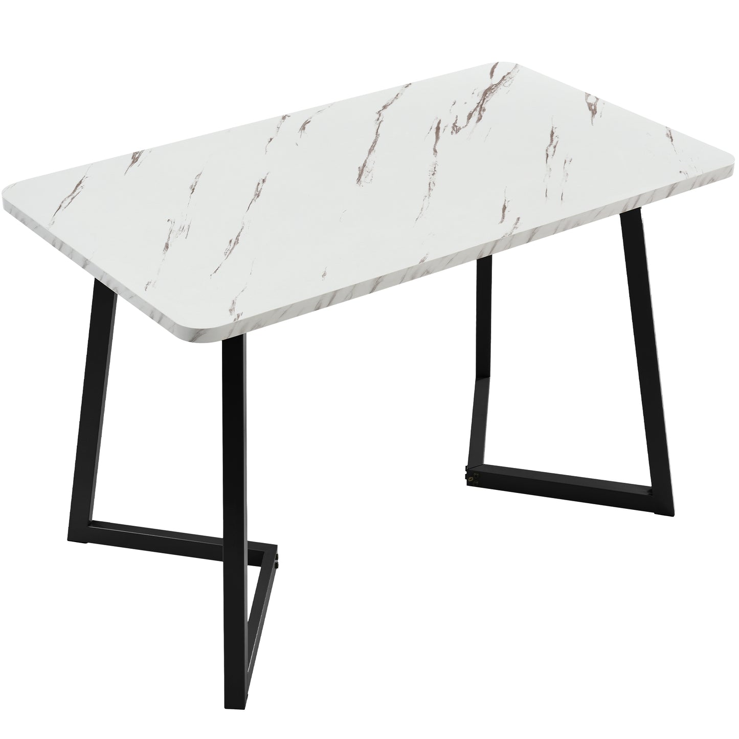 117x68cm Dining Table With 4 Chairs Set, Rectangular Dining Table Modern Kitchen Table Set,Dining Room Chair Dark Grey Velvet Kitchen Chair,Black Table Legs