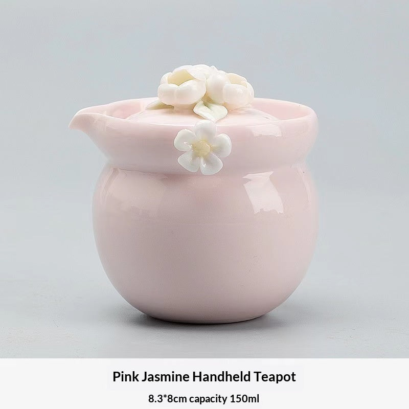 Plum Blossom F-Color Tea Cup A Portable Travel Tea Set With A Teapot And Two Cups