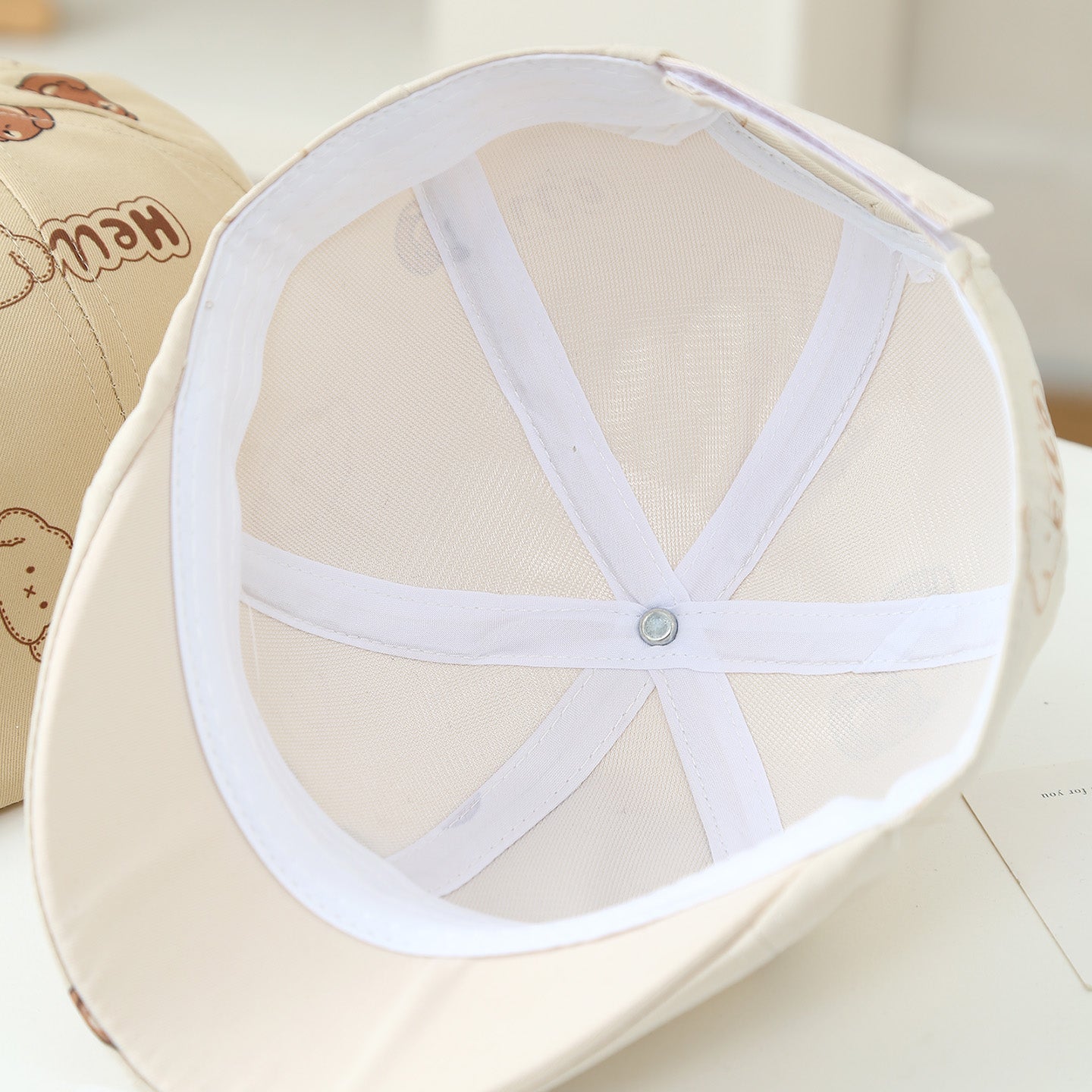 Children's Three-dimensional Letter Bear Paw Printed Cartoon Pattern Adjustable Casual Cute Beret For Outdoor Sports, Shopping.