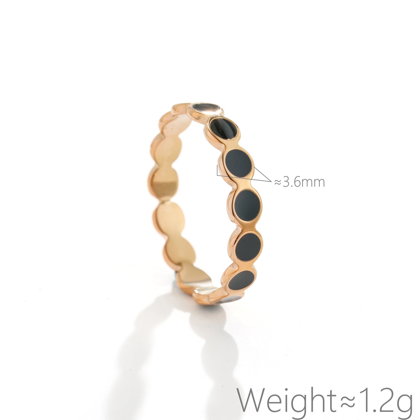 Korean Style Rose Gold Titanium Steel Ring - Black Coated Surface Fashion Jewelry For Women Men Daily Wear