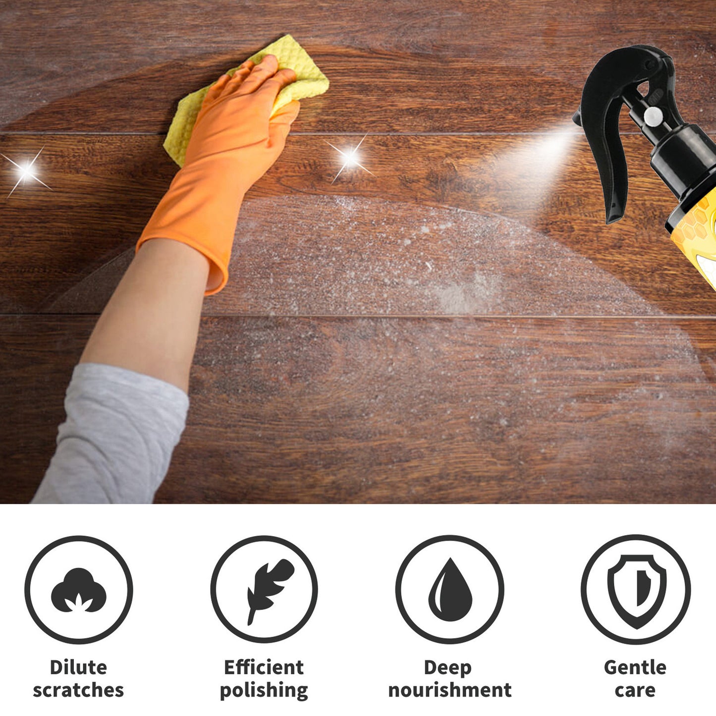 OUHOE Furniture Beeswax Spray Furniture And Floor Care, Polishing, Waterproofing, Crack Prevention, Scratch Prevention, Refurbishment And Maintenance Wax