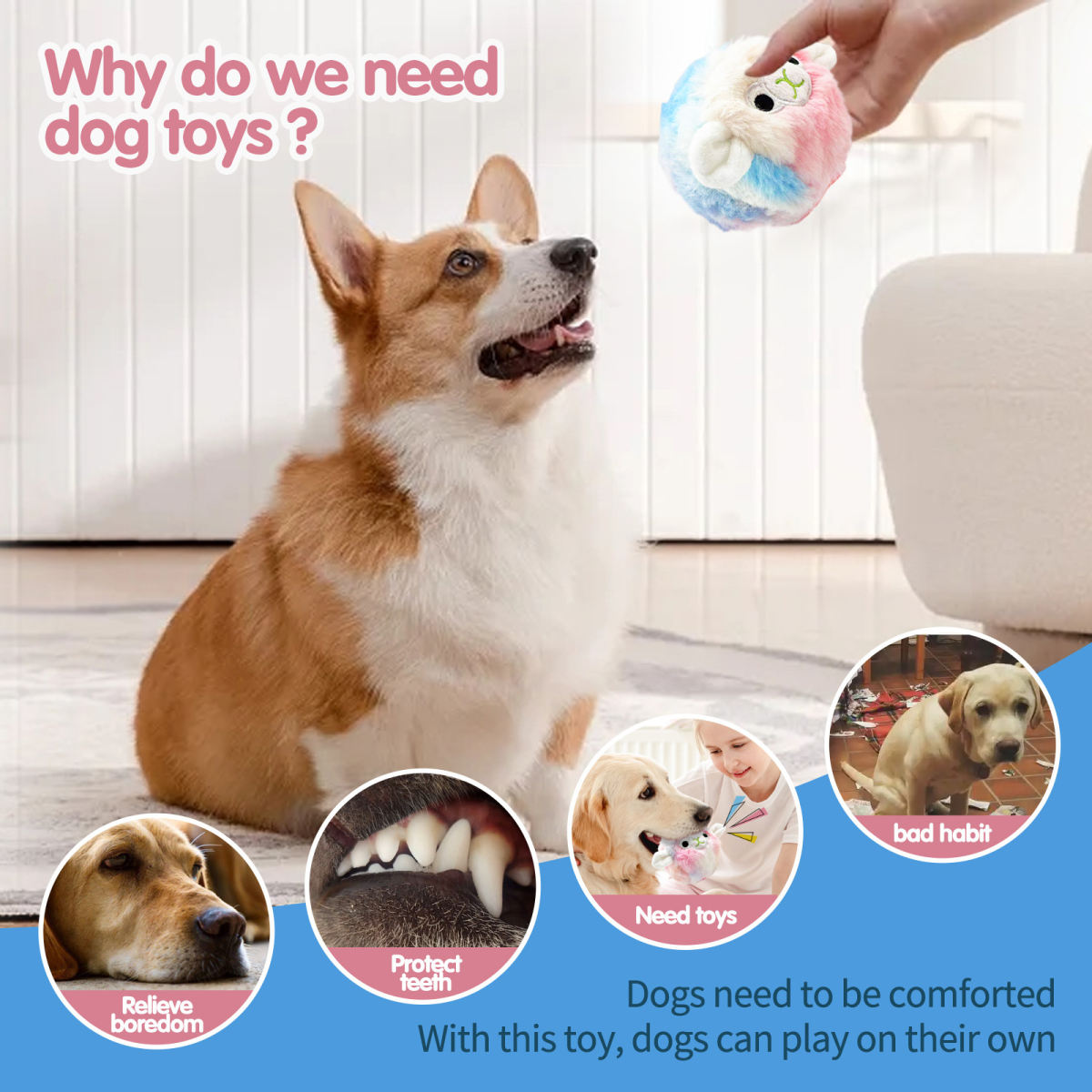 Pet Plush Vocalization Bite-resistant Acanthosphere TPR Molar Toy