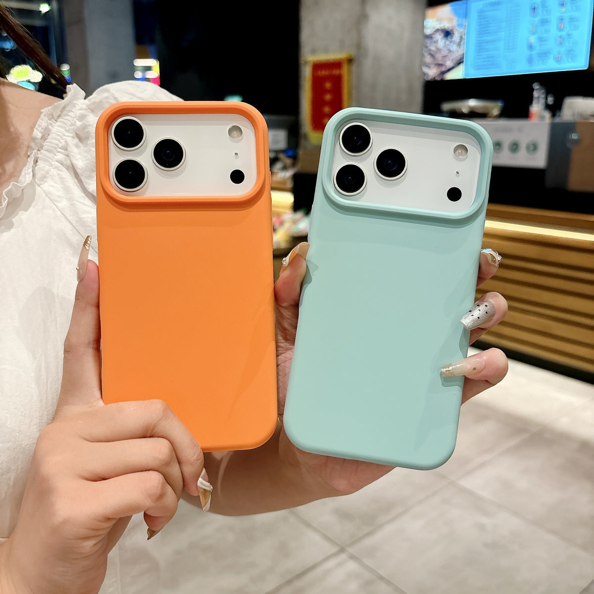 Liquid Silicone Phone Case In Solid Color Full-body Drop-proof Cover
