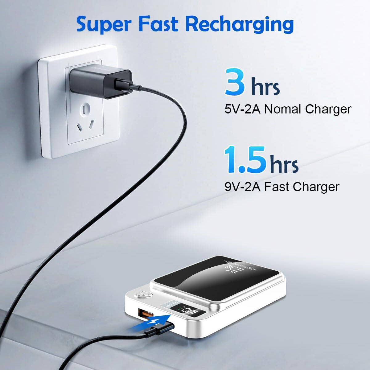 12000mAh Magnetic Wireless Power Bank With LED Display, 22.5W Fast Charging, Portable For Multiple Devices