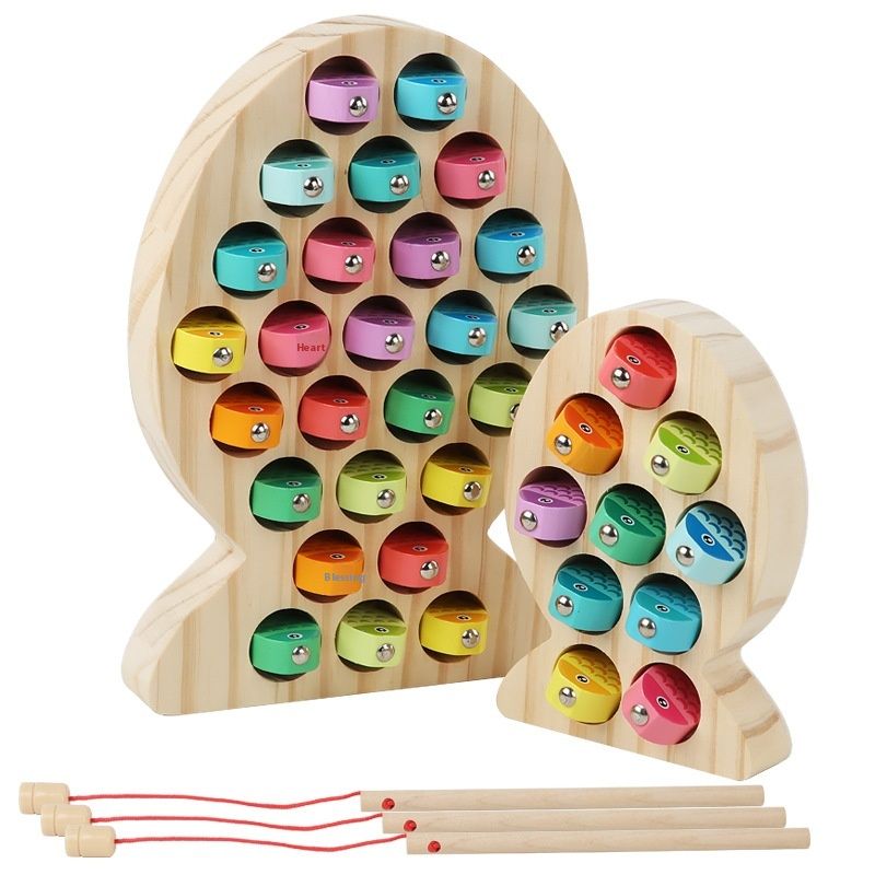 Wooden Children's Magnetic Alphanumeric Fishing Toys
