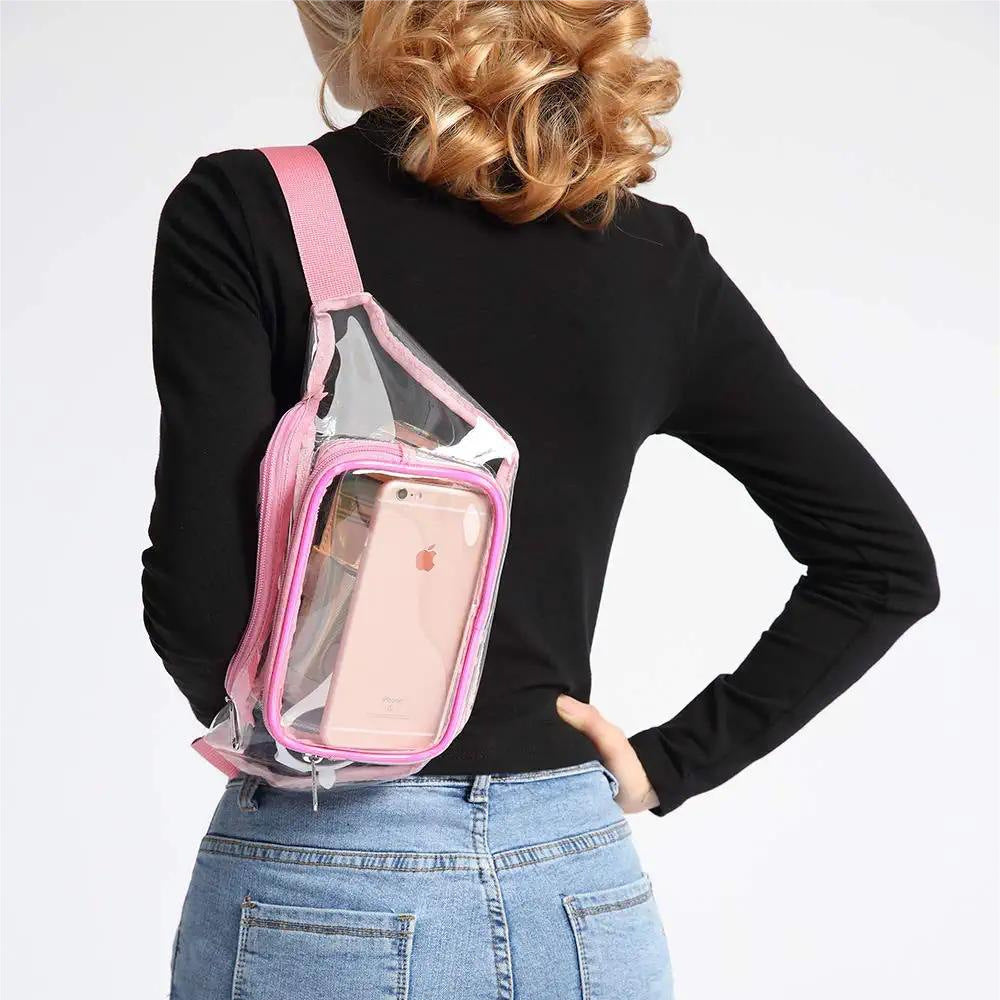 Eco-friendly Transparent PVC Waist Bag Outdoor Sports Crossbody Bag