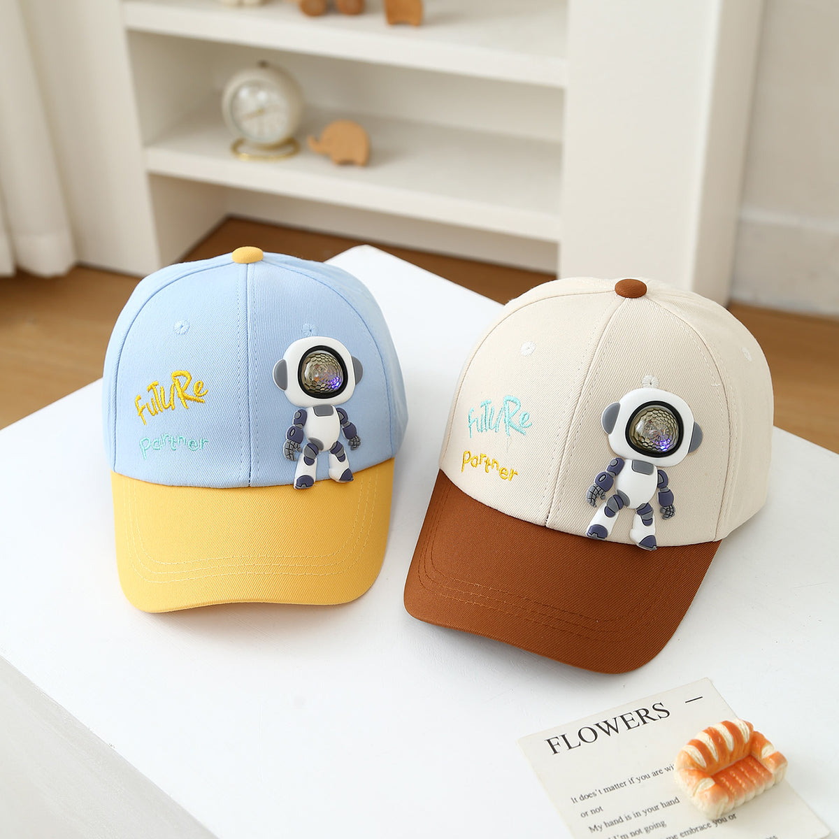 Summer Cute Cartoon Space Robot Baby Children's Hat For Outdoor Sun Protection And Daily Sunblock Baseball Cap