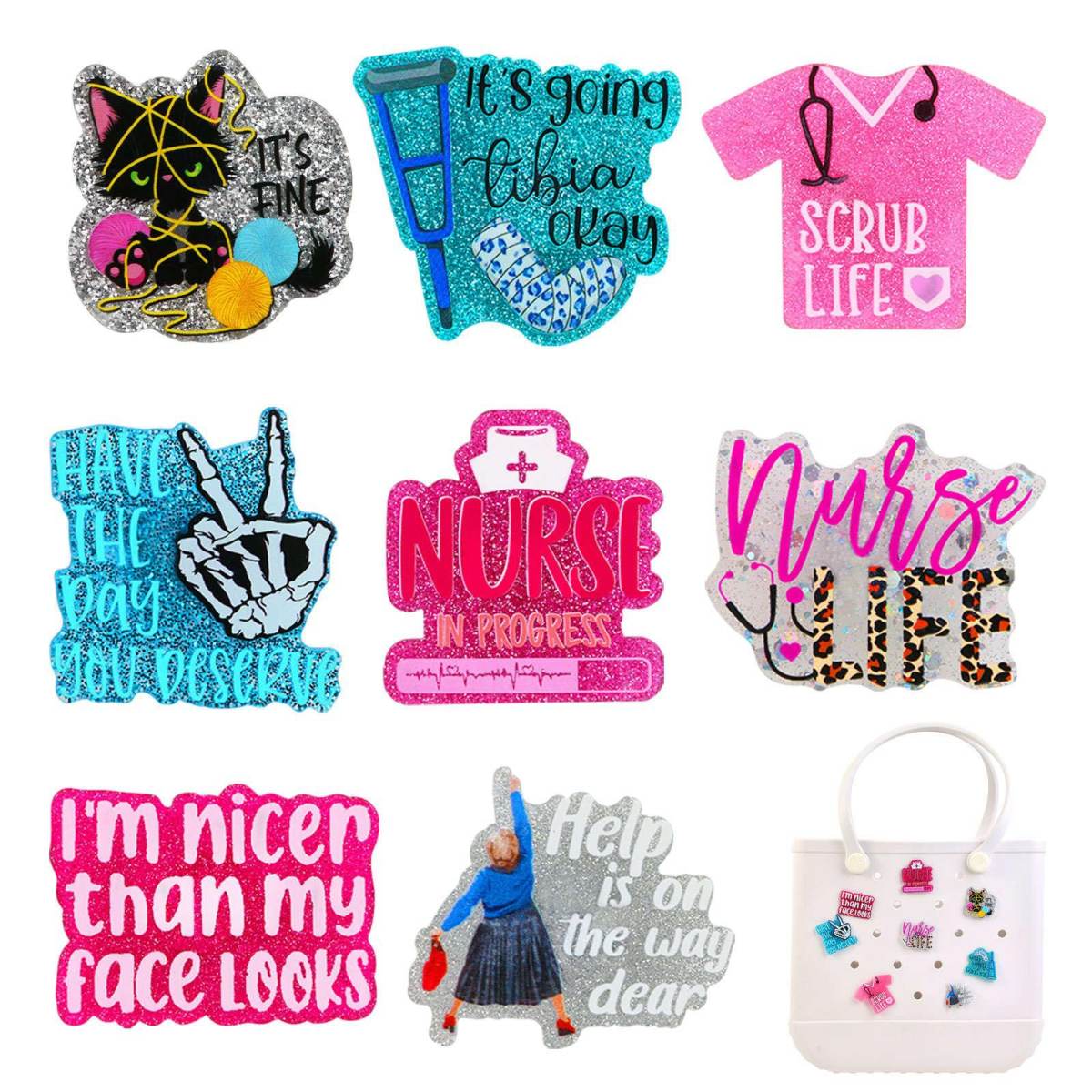Letter Cat Heart Bag Accessories Acrylic Pin DIY Accessories