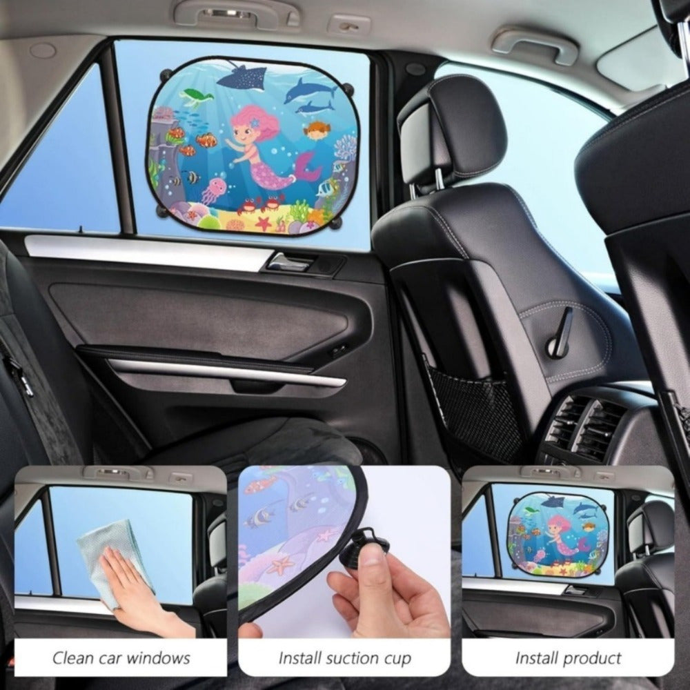 Set Of 2 Car Window Sun Shades With 8 Suction Cups, Universal Car Window Sun Shade Film For Side Windows, Practical Sun Protection For Your Vehicle—Multi-Piece Party Gift Set