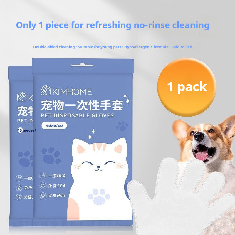 Pet No Wash Gloves Cat Bathing Pet Wipes
