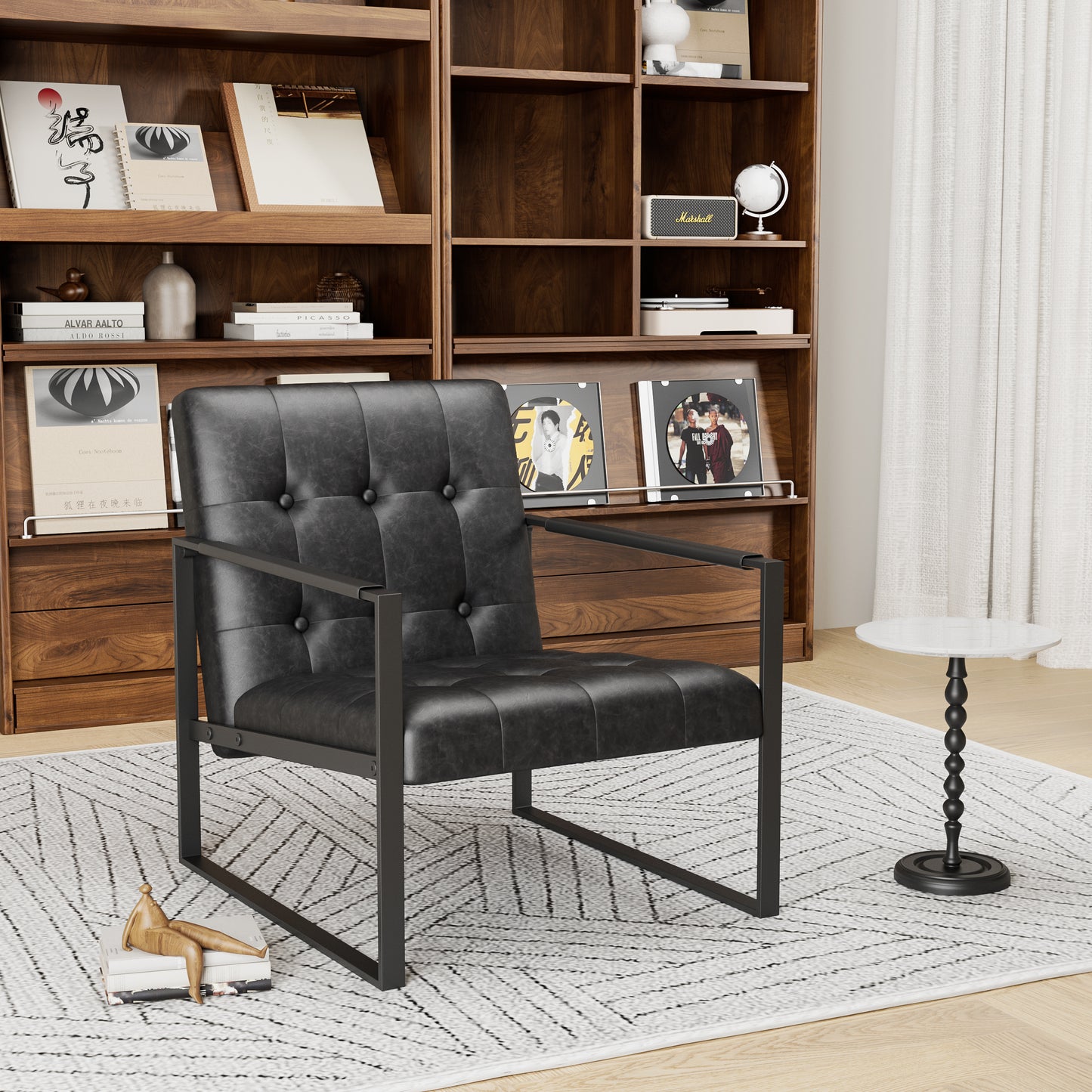 Accent Chair Modern Upholstered Accent Chair, Linen Sofa Chair For Bedroom, Living Room, Office