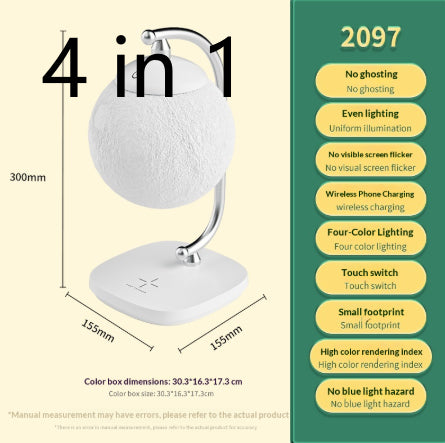 Wireless-Charging Lunar Table Lamp A Creative Atmosphere For Reading