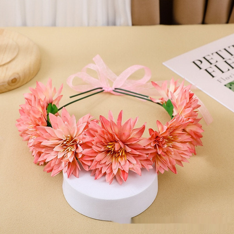 Children's Garland Headdress Adult Super Fairy Flowers Mori Girl Princess Head-mounted Performance Hair Accessories