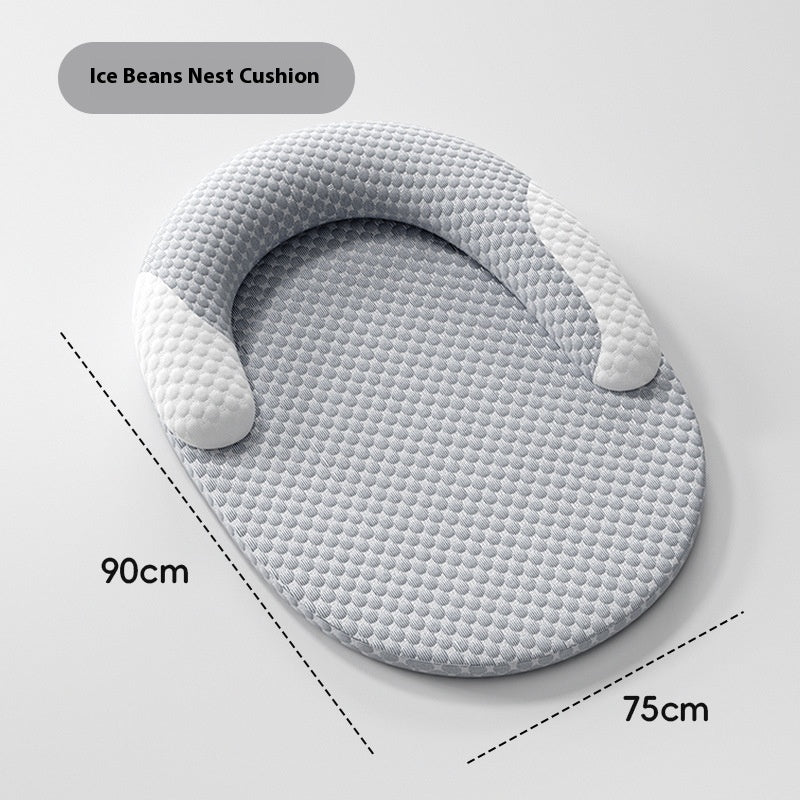 Oval Ice Silk Cooling Pet Bed For Cats And Small Dogs
