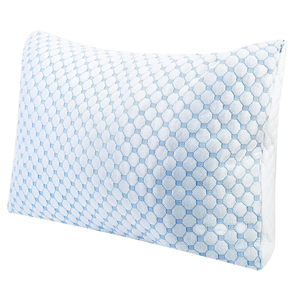 Cooling Memory Foam Pillow Ventilated Soft Bed Pillow With Cooling Gel Infused Memory Foam Heat Reducing Cooling Fiber Breathable Machine Washable