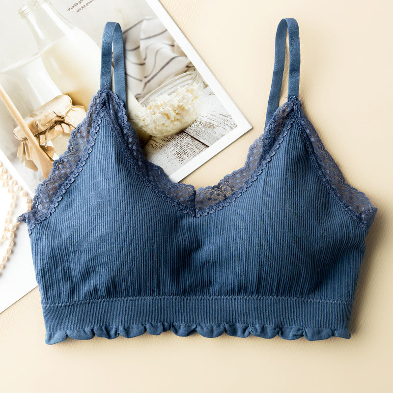 Beauty Back Sling Women's Lace Wireless Student Tube Top Push Up With Breast Pads Bra