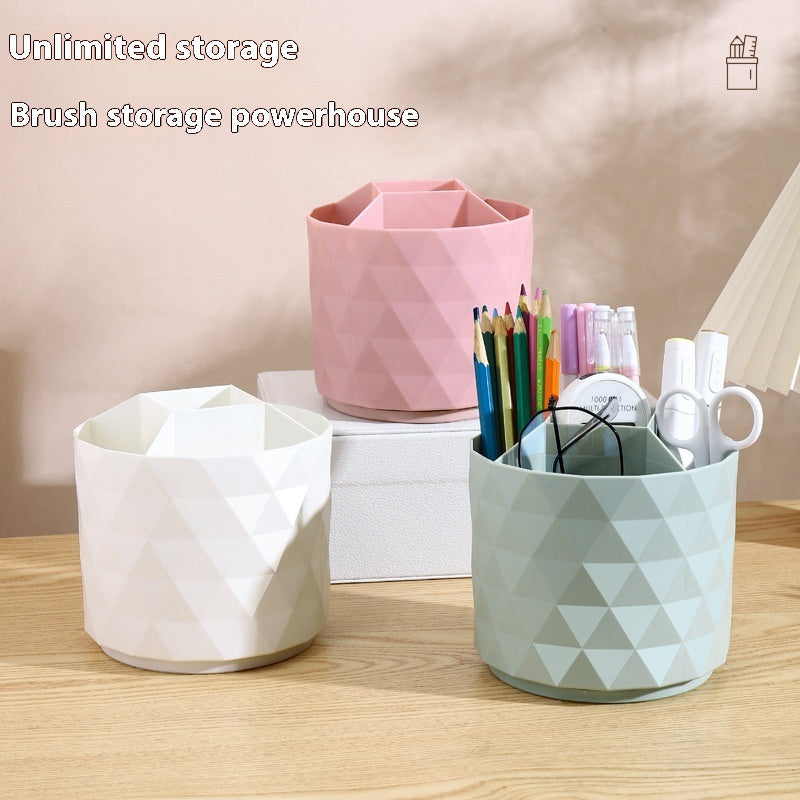 Diamond-shaped Separated Desktop Beauty Brush Storage Box