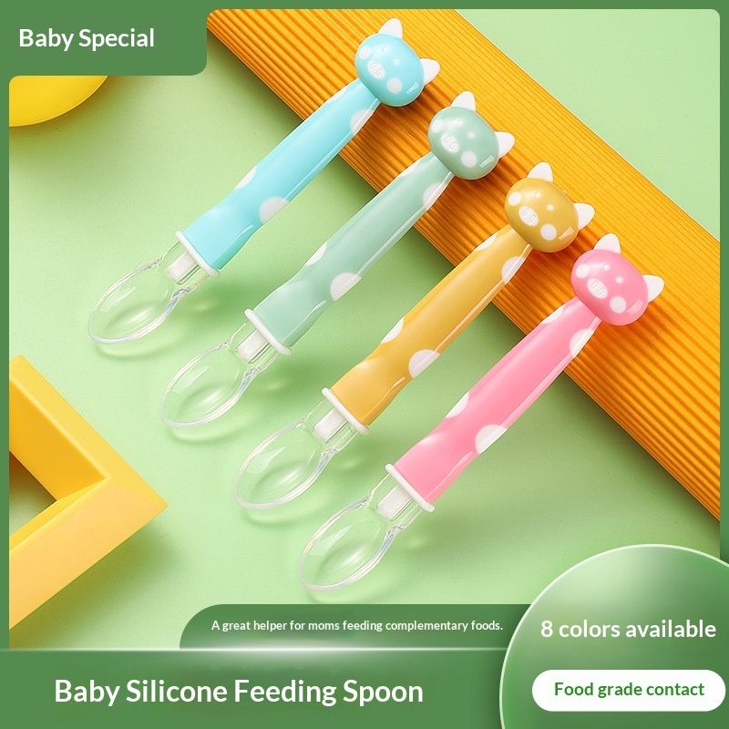 Baby Silicone Spoon Soft-tip For Feeding Complementary Foods To Infants