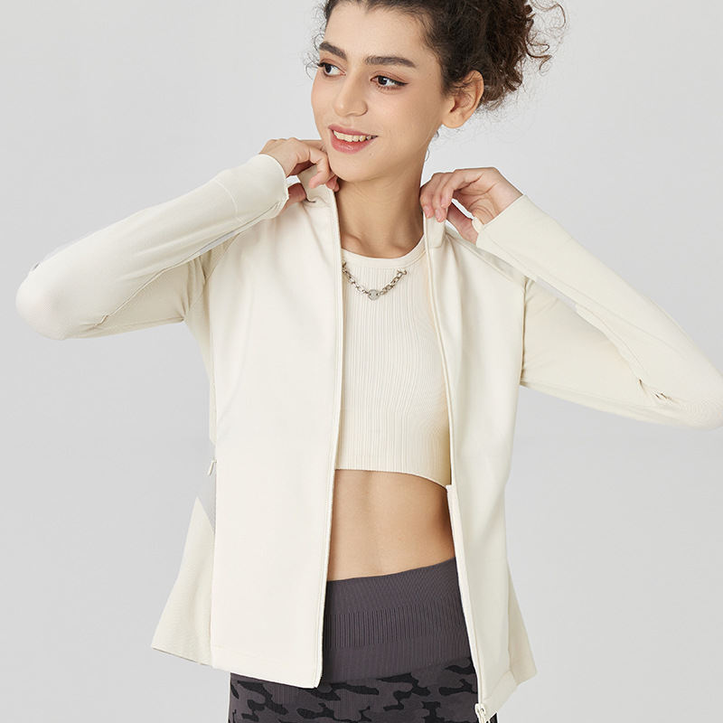Seamless Knitted Stitching Windproof Sports Yoga Outdoor Top