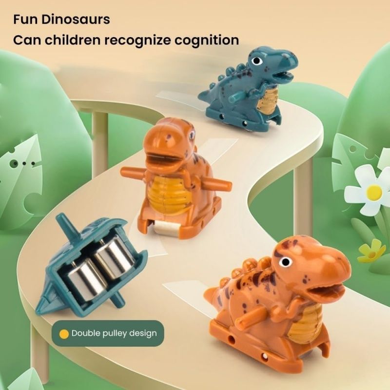 Race Track Toy Climbing Stairs Toys Roller Coaster Toy With 3 Dinosaurs Track S
