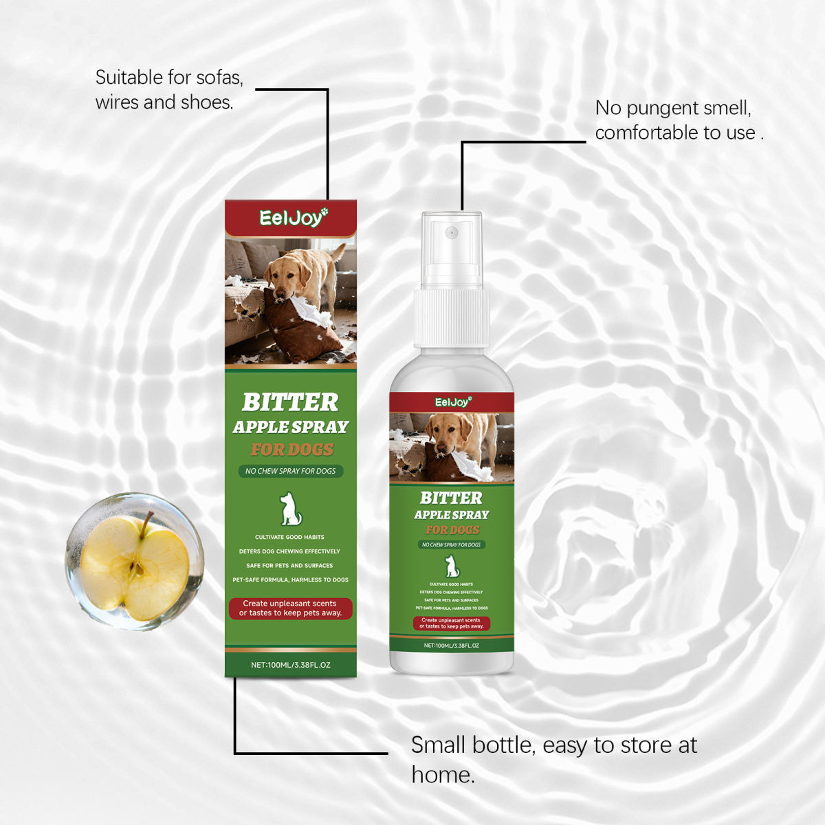 EELJOY Pet Anti-Chewing Spray, Pet Dog Anti-Chewing Training Spray, Bitter Flavor, Furniture Protection