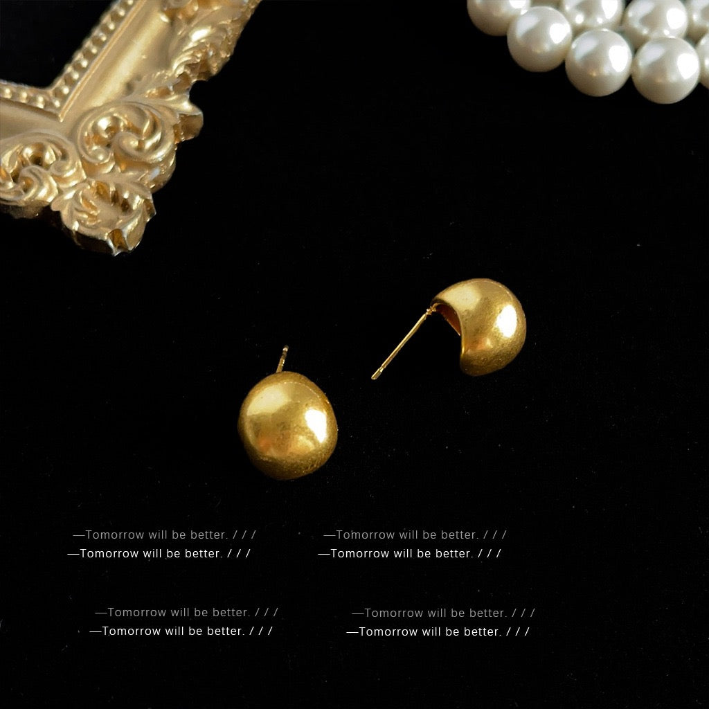 Vintage Retro Earrings For Women Elegant Luxury Stud Earrings Niche Design Premium Fashion Jewelry
