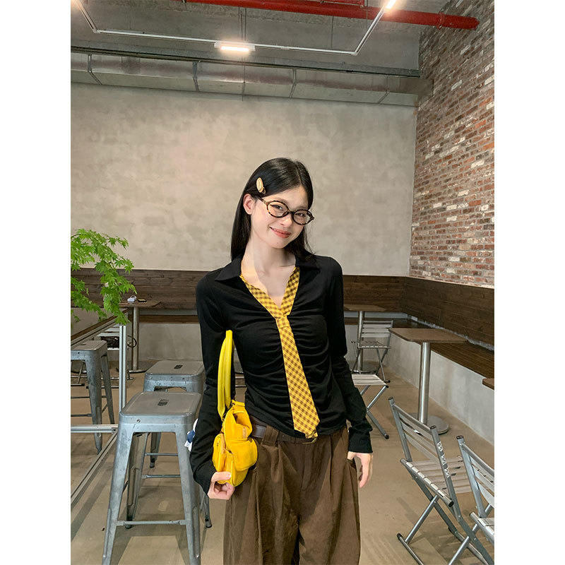 Korean Slim-fit Slimming Long Sleeve T-shirt Women