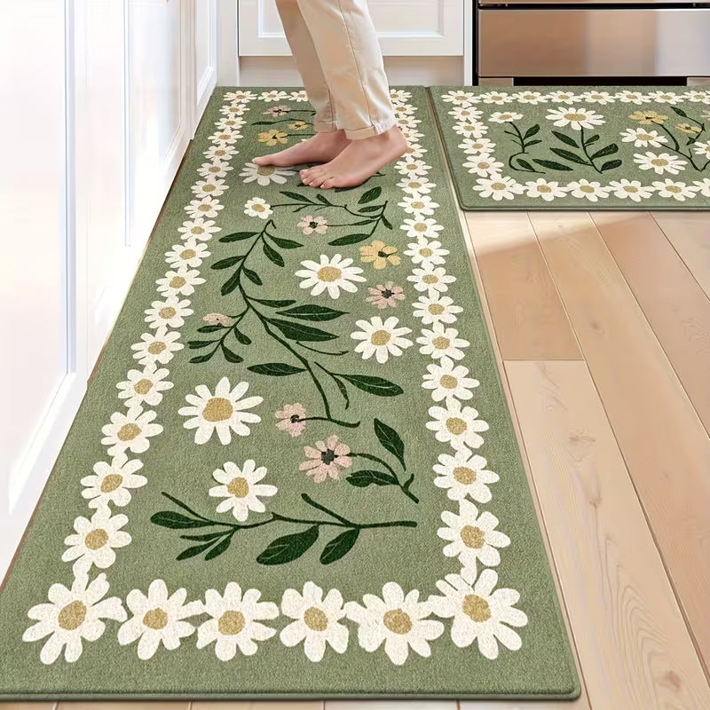 Cross-border Wholesale Crystal Velvet Modern Geometric Floor Mat Kitchen Rug