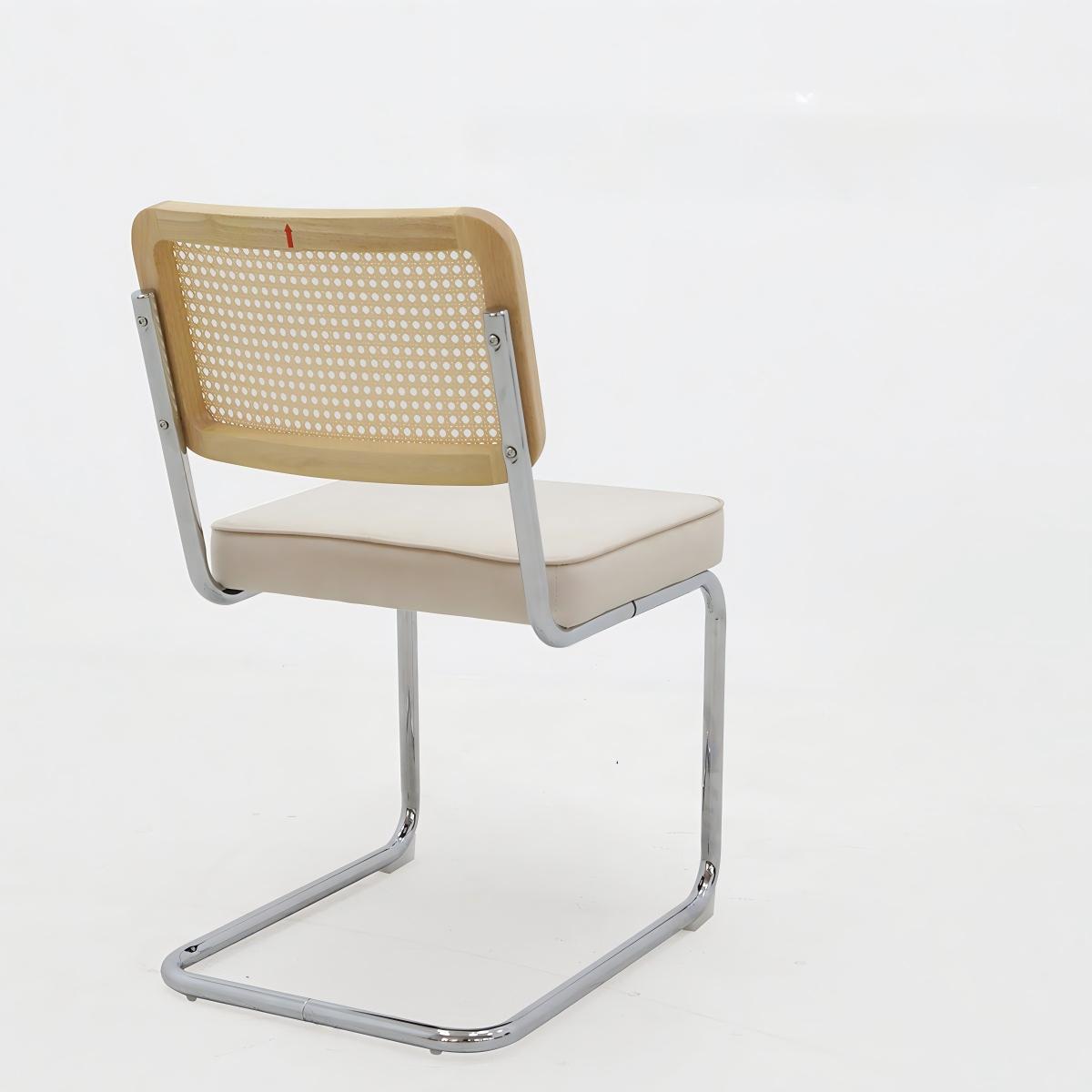 Dining Chairs Set Of 4, Velvet Rattan Side Accent Chairs With Chrome Legs, Modern Mid Century Breuer Designed Chairs, Upholstered Dining Living Room Kitchen Chairs