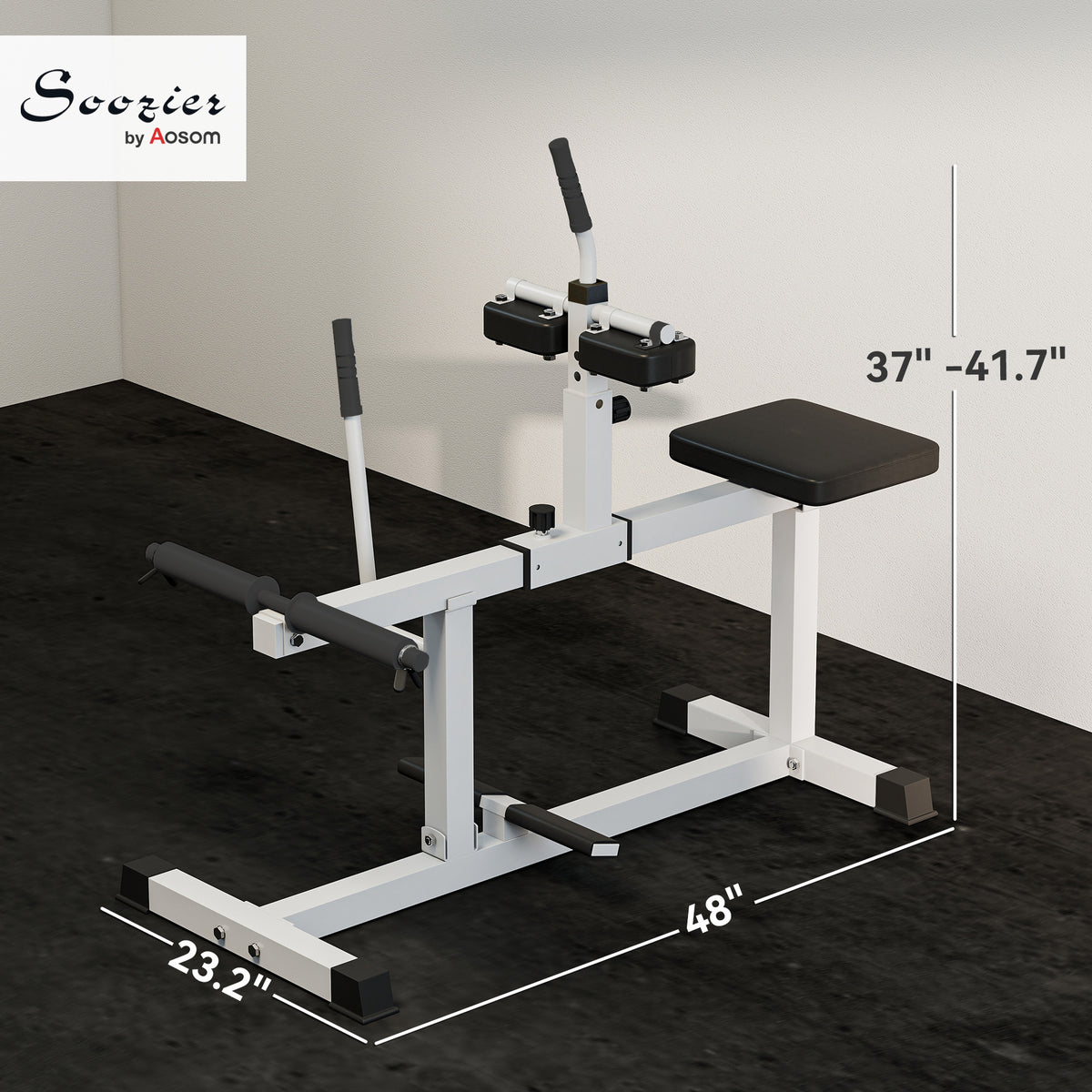 Adjustable Steel Seated Calf Raise Exercise Strength Training Gym Equipment, White