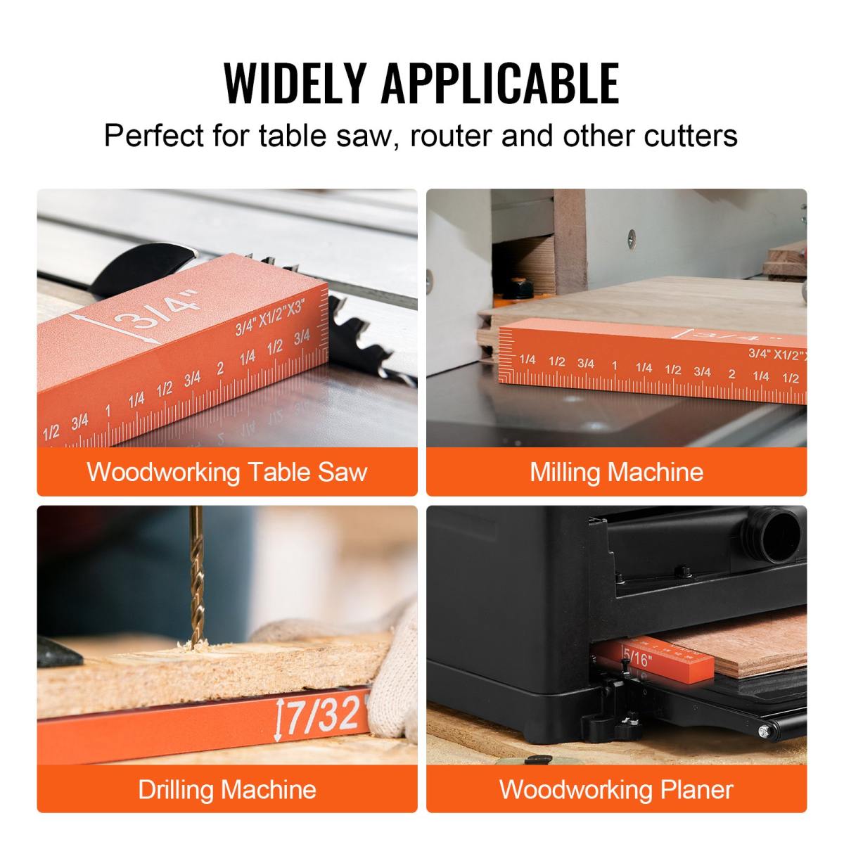 Setup Blocks Woodworking Tools, 16-Piece, Precision Height Gauge Block Set, With Clearly Laser Engraved Size Markings And Storage Case, Aluminum Setup Bars For Router And Table Saw Accessories