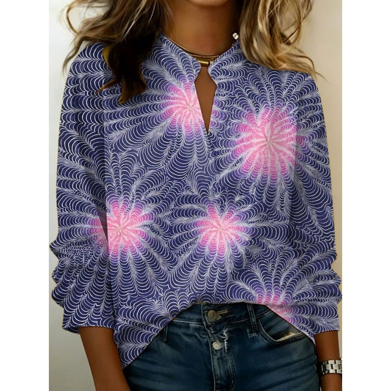 3D-printed Fashion Vintage Blouse For Women