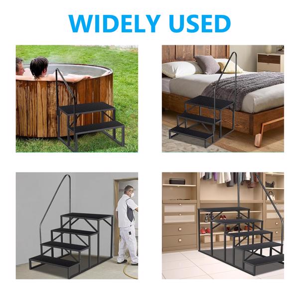 5 Step Ladder With Handrail, Swimming Pool Ladder Above Ground, 660 Lb Load Capacity RV Steps With Anti-Slip Panel, Mobile Home Stairs For Reaching And Getting High