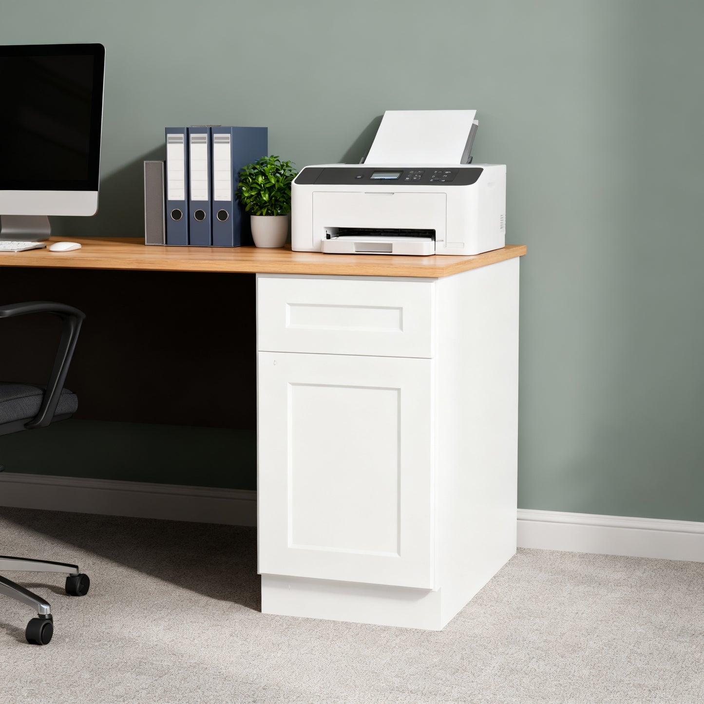 12 White Shaker Base Cabinet With Soft-Close Door,Drawer,Space-Saving Solid Wood Unit With Adjustable Shelf For Kitchen, Bath, Laundry, Garage 12 W X 24 D X 34.5 H
