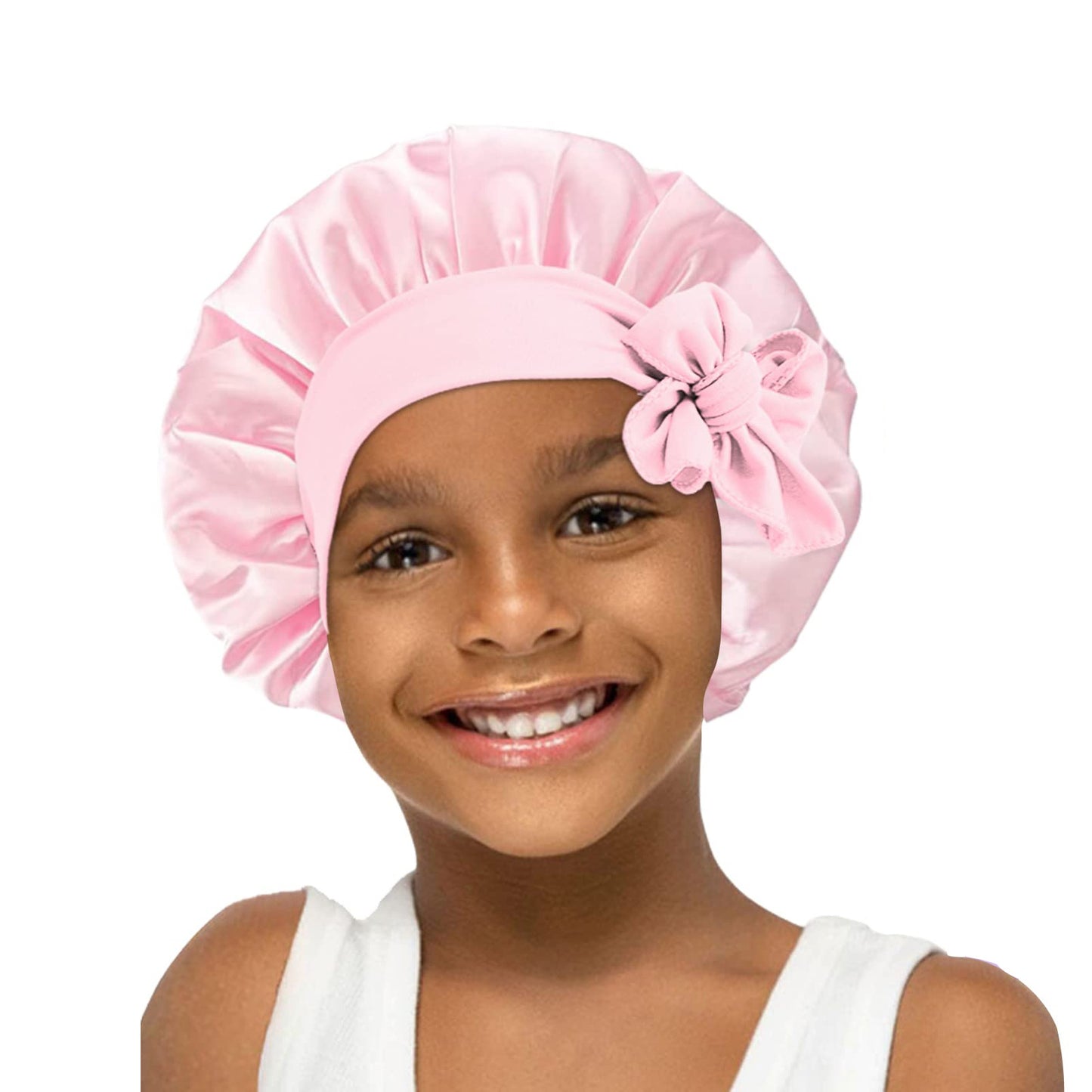 Childrens Elastic Streamer Double-Layer Bow Baby Bath Cap