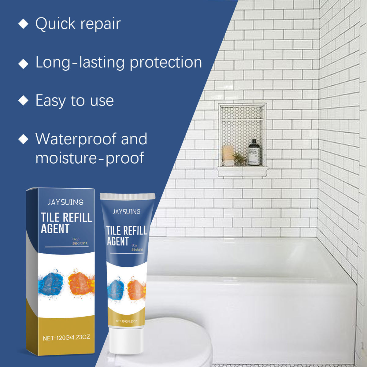 Jaysuing Tile Grout Sealant, Waterproof And Mildew-proof Grout For Household Kitchen And Bathroom Floor Tiles.