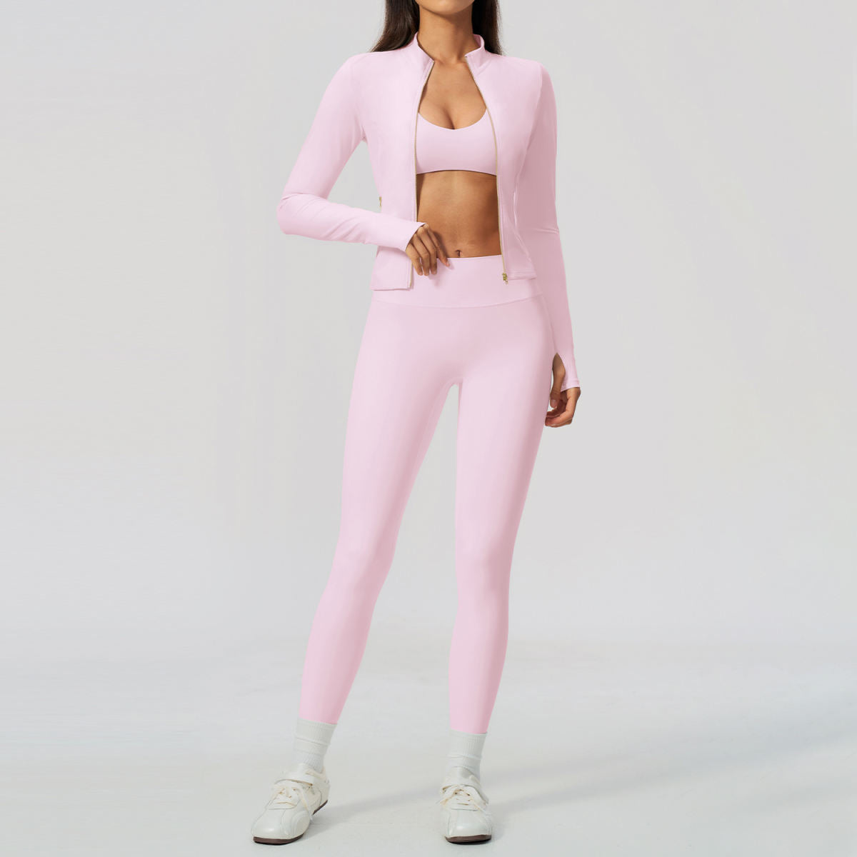 Tight-fitting Quick-drying Three-piece Outdoor Yoga Outfit