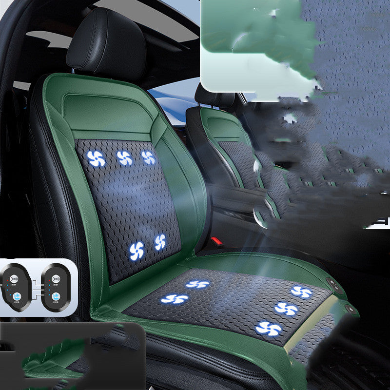 Ice Silk Breathable Truck Car Summer Cooling Pad With Fan